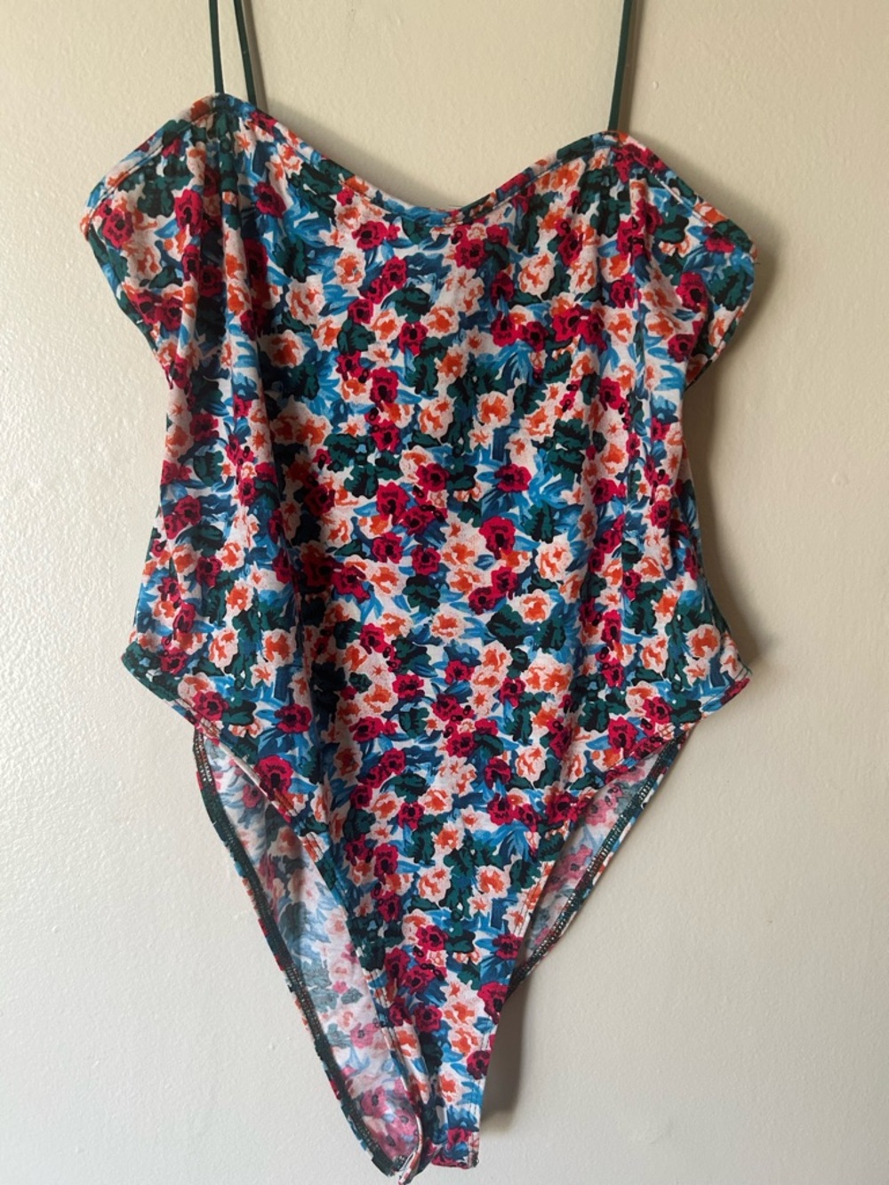Floral L/XL Bodysuit Yoga Athleisure Boho Girly Strappy Sexy Garden Girl